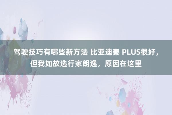 驾驶技巧有哪些新方法 比亚迪秦 PLUS很好，但我如故选行家朗逸，原因在这里