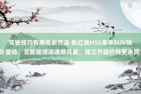 驾驶技巧有哪些新方法 新红旗HS5豪华SUV焕新登场，玄影版增添通顺风姿，建立升级价钱更亲民！