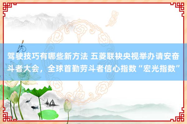 驾驶技巧有哪些新方法 五菱联袂央视举办请安奋斗者大会，全球首勤劳斗者信心指数“宏光指数”