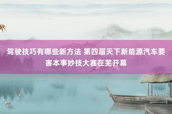 驾驶技巧有哪些新方法 第四届天下新能源汽车要害本事妙技大赛在芜开幕