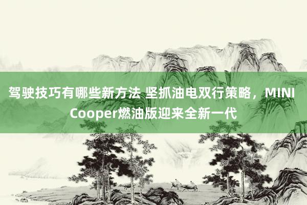 驾驶技巧有哪些新方法 坚抓油电双行策略，MINI Cooper燃油版迎来全新一代