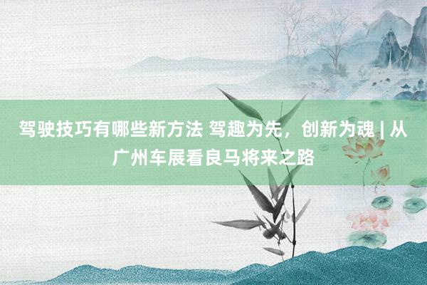 驾驶技巧有哪些新方法 驾趣为先，创新为魂 | 从广州车展看良马将来之路