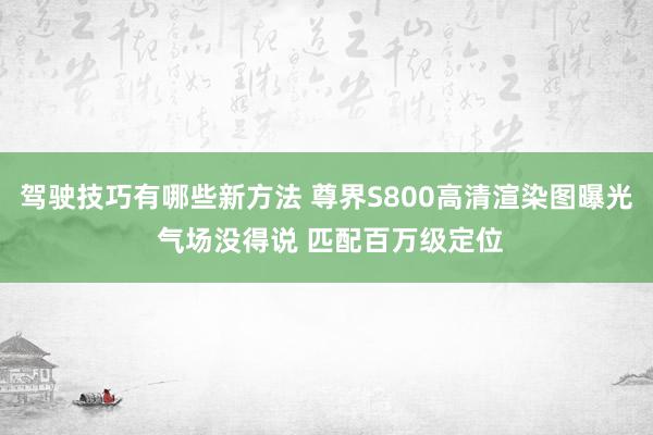 驾驶技巧有哪些新方法 尊界S800高清渲染图曝光 气场没得说 匹配百万级定位