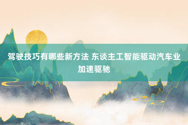 驾驶技巧有哪些新方法 东谈主工智能驱动汽车业加速驱驰