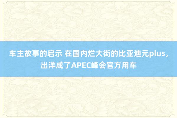 车主故事的启示 在国内烂大街的比亚迪元plus，出洋成了APEC峰会官方用车