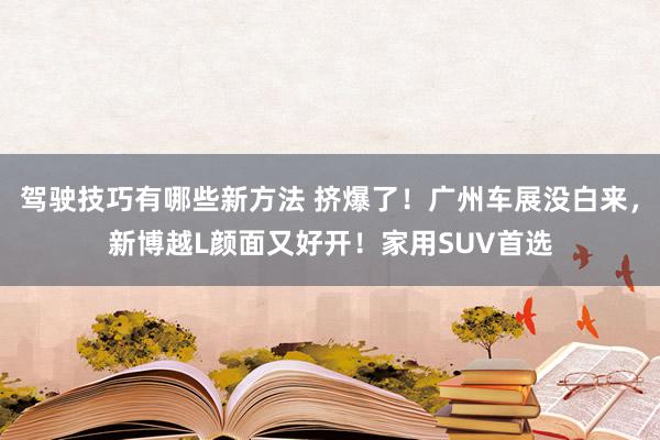 驾驶技巧有哪些新方法 挤爆了！广州车展没白来，新博越L颜面又好开！家用SUV首选