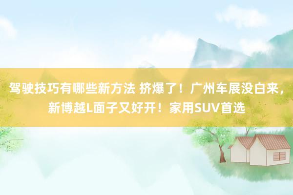 驾驶技巧有哪些新方法 挤爆了！广州车展没白来，新博越L面子又好开！家用SUV首选