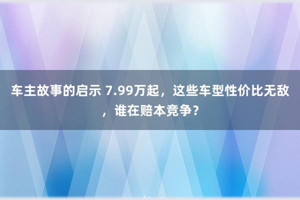 车主故事的启示 7.99万起，这些车型性价比无敌，谁在赔本竞争？