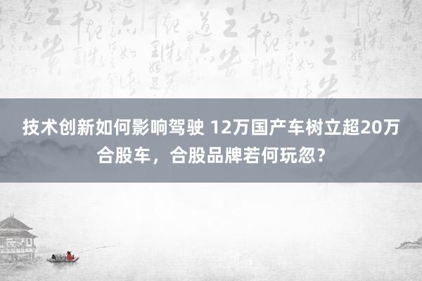 技术创新如何影响驾驶 12万国产车树立超20万合股车，合股品牌若何玩忽？