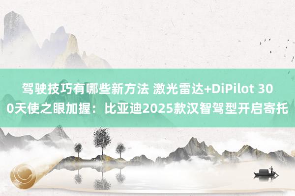 驾驶技巧有哪些新方法 激光雷达+DiPilot 300天使之眼加握：比亚迪2025款汉智驾型开启寄托