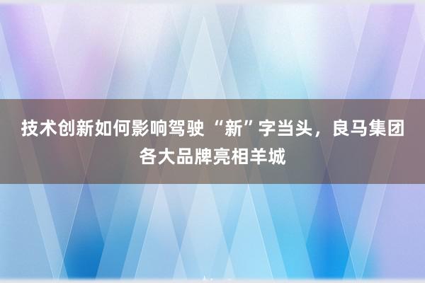 技术创新如何影响驾驶 “新”字当头，良马集团各大品牌亮相羊城