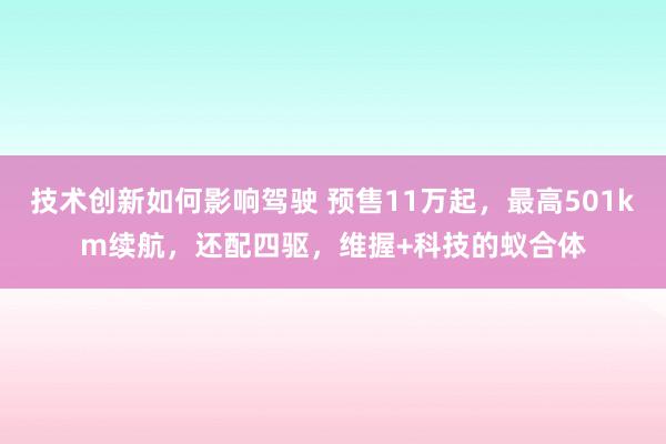 技术创新如何影响驾驶 预售11万起，最高501km续航，还配四驱，维握+科技的蚁合体