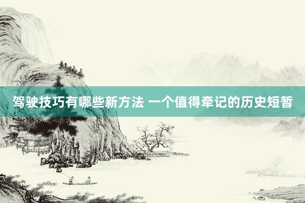 驾驶技巧有哪些新方法 一个值得牵记的历史短暂