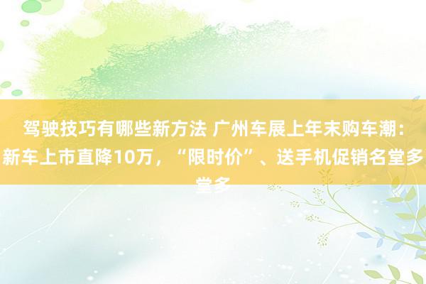 驾驶技巧有哪些新方法 广州车展上年末购车潮：新车上市直降10万，“限时价”、送手机促销名堂多