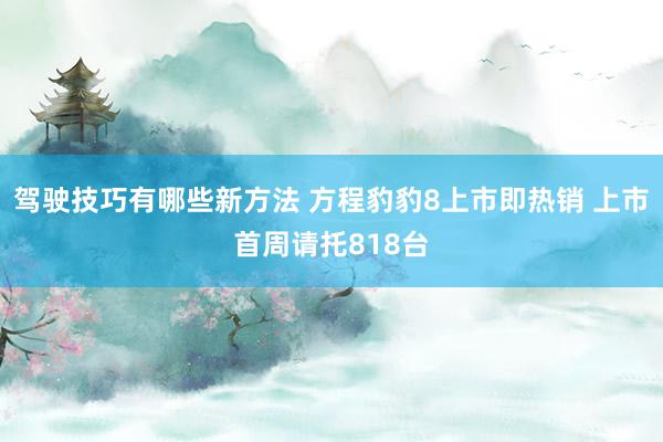 驾驶技巧有哪些新方法 方程豹豹8上市即热销 上市首周请托818台