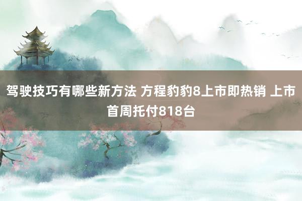 驾驶技巧有哪些新方法 方程豹豹8上市即热销 上市首周托付818台