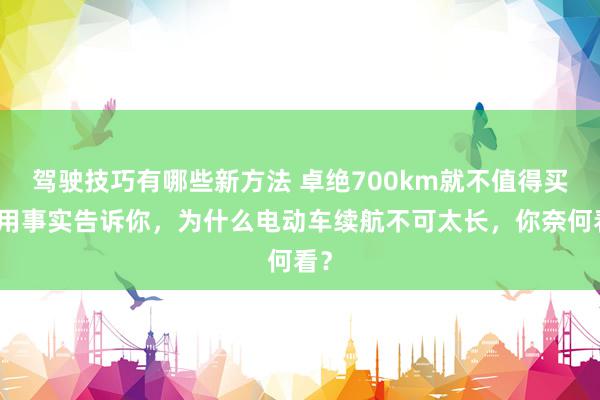 驾驶技巧有哪些新方法 卓绝700km就不值得买！用事实告诉你，为什么电动车续航不可太长，你奈何看？