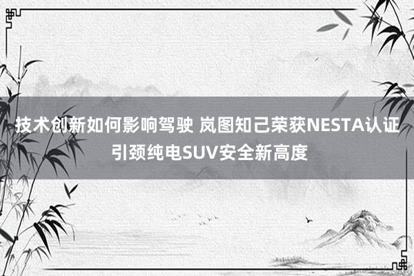 技术创新如何影响驾驶 岚图知己荣获NESTA认证 引颈纯电SUV安全新高度