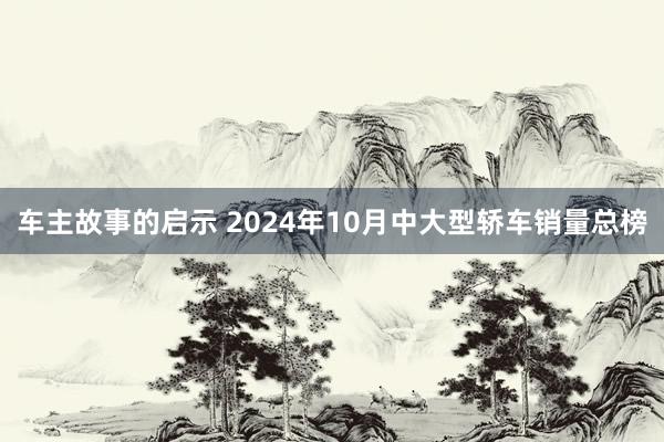 车主故事的启示 2024年10月中大型轿车销量总榜