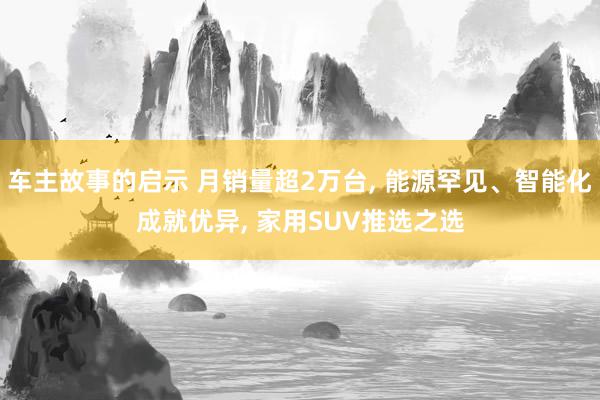 车主故事的启示 月销量超2万台, 能源罕见、智能化成就优异, 家用SUV推选之选