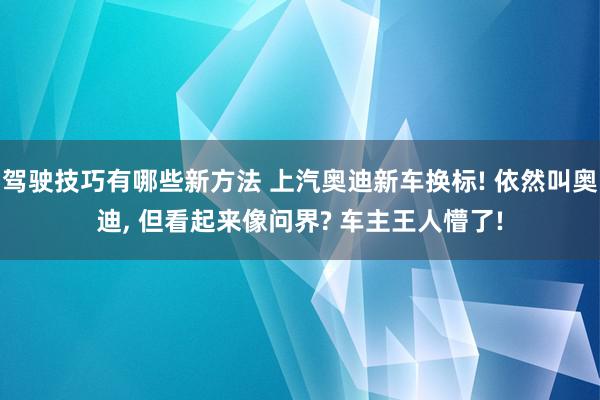 驾驶技巧有哪些新方法 上汽奥迪新车换标! 依然叫奥迪, 但看起来像问界? 车主王人懵了!