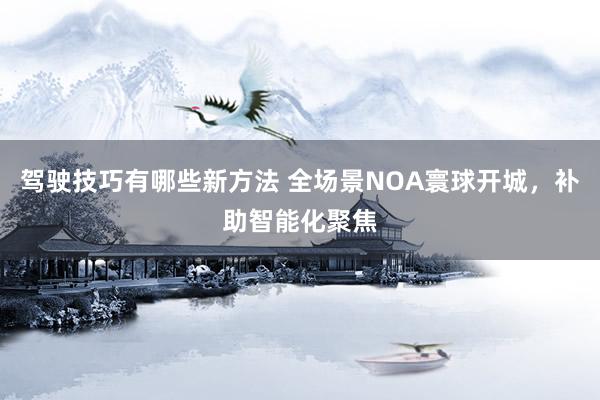 驾驶技巧有哪些新方法 全场景NOA寰球开城，补助智能化聚焦