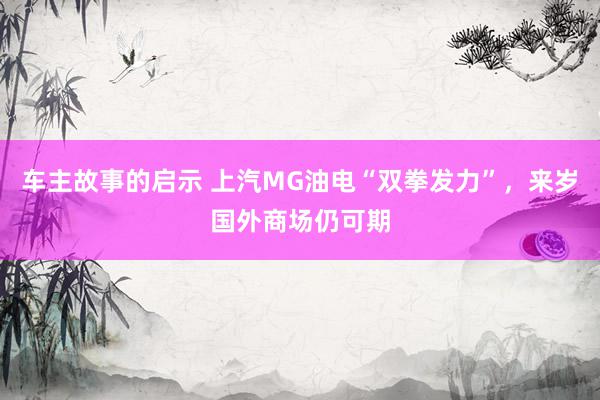 车主故事的启示 上汽MG油电“双拳发力”，来岁国外商场仍可期