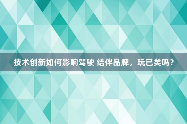 技术创新如何影响驾驶 结伴品牌，玩已矣吗？