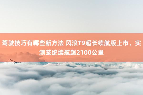 驾驶技巧有哪些新方法 风浪T9超长续航版上市，实测笼统续航超2100公里