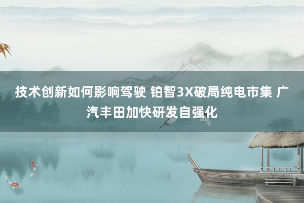 技术创新如何影响驾驶 铂智3X破局纯电市集 广汽丰田加快研发自强化