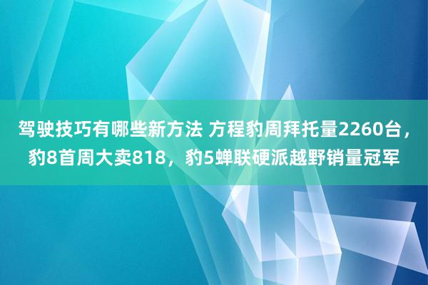 驾驶技巧有哪些新方法 方程豹周拜托量2260台，豹8首周大卖818，豹5蝉联硬派越野销量冠军